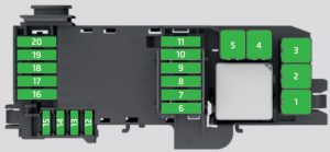 Skoda Rapid - fuse box -  engine compartment