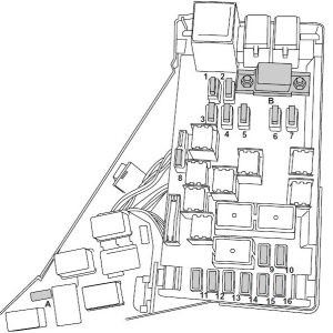 Subaru Legacy - fuse box - engine compartment