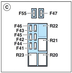 Ferrari Enzo - fuse box - engine compartment (box C)