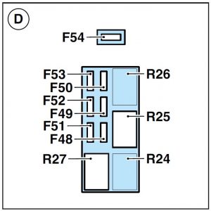 Ferrari Enzo - fuse box - engine compartment (box D)