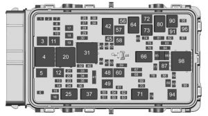 Buick Regal - fuse box diagram - engine compartment