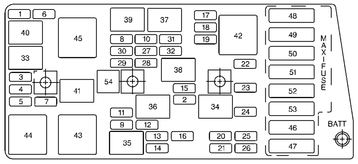 Chevrolet Corvette  2003 - 2004  - Fuse Box Diagram