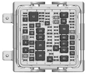 Cadillac CTS - fuse box diagram - engine compartment