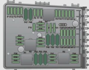 Audi A3 - fuse box diagram - engine compartment