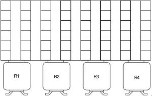 BMW 3 Series E36 and E35/5 - fuse box diagram - connector strip under RH side of dash