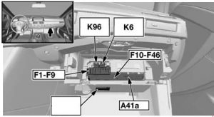 BMW 6-Series (E63 and E64) - fuse box diagram - dashboard