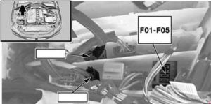 BMW 6-Series (E63 and E64) - fuse box diagram - engine compartment (diesel engine)