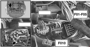 BMW 6-Series (E63 and E64) - fuse box diagram - engine compartment (N52)