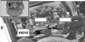 BMW 6-Series (E63 and E64) - fuse box diagram - hydraulic pump relay, SMG (K6318) - N62