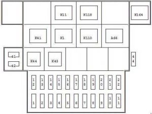 Ford Puma - fuse box diagram - passenger compartment fuse box