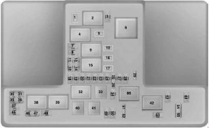 Ford Ranger - fuse box diagram - engine compartment fuse box (type 2)