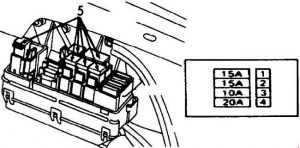 Infiniti G20 - fuse box diagram - engine compartment