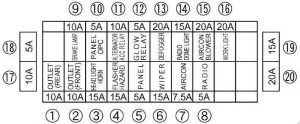 Kubota B3150, B3150SU - fuse box diagram - CAB