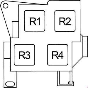 Lexus GS300 - fuse box diagram - passenger compartment relay box