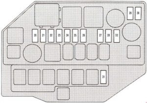 Lexus SC 300 - fuse box diagram - engine compartment