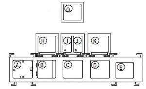 Renault Kangoo - fuse box diagram - passenger compartment relay box