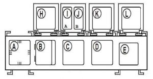 Renault Kangoo - fuse box diagram - passenger compartment relay box