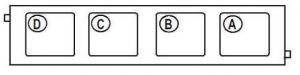 Renault Scenic - fuse box diagram - passenger compartment relay box