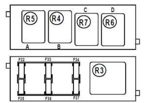 Renault Vel Satis - fuse box diagram - glove compartment