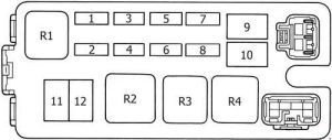 Toyota 4Runner - fuse box diagram - engine compartment fuse box (version 2)