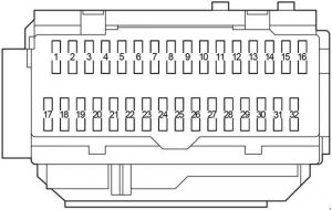 Toyota Aurion - fuse box diagram - passenger compartment fuse box