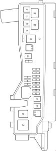 Toyota Avensis - fuse box diagram - engine compartment fuse box