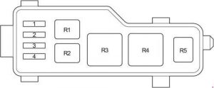 Toyota Avensis - fuse box diagram - engine compartment relay box
