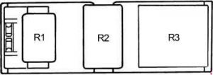 Toyota Camry - fuse box diagram - behind glove box