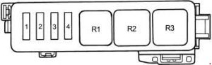 Toyota Camry - fuse box diagram - engine compartment 1MZ-FE, 3VZ-FE