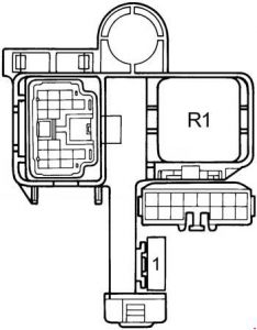 Toyota Camry - fuse box diagram - right kick panel (LHD)