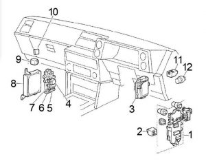 Toyota Corolla - fuse box diagram - passenger compartment (RHD)