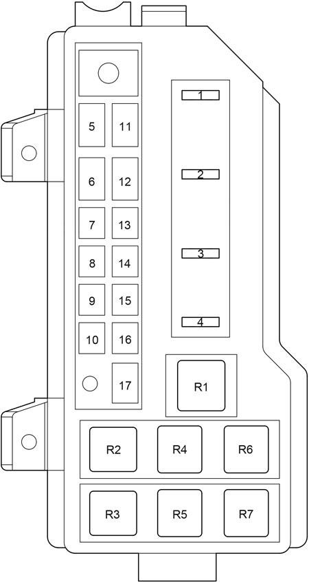 Toyota Hiace  2004 - 2013  - Fuse Box Diagram