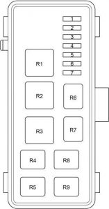 Toyota HiAce - fuse box diagram - passenger comaprtment relay box