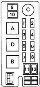 Toyota Hilux - fuse box diagram - engine compartment fuse box