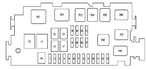 Toyota Hilux - fuse box diagram - engine compartment fuse box (type 2)