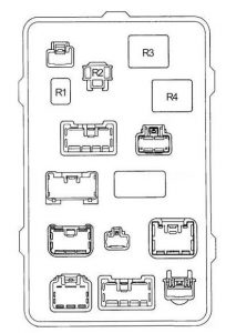 Toyota Hilux - fuse box diagram - passenger compartment fuse box