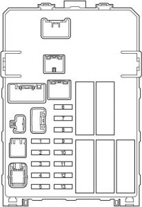 Toyota Hilux - fuse box diagram - passenger compartment - fuse box