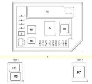 Toyota Verso-S - fuse box diagram - engine compartment fuse box 2