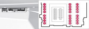 Volvo V60 - fuse box diagram - under the glovebox number 2