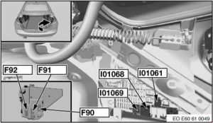 BMW 5-Series - fuse box diagram - rear