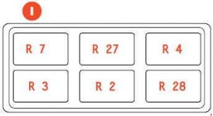 Ferrari 599 - fuse box diagram - passenger compartment - box I