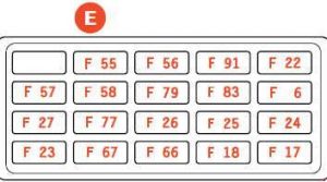 Ferrari 599 - fuse box diagram - passenger compartment - box E