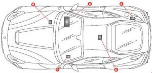Ferrari F12Berlinetta - fuse box diagram - location