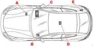 Ferrari FF - fuse box diagram - location