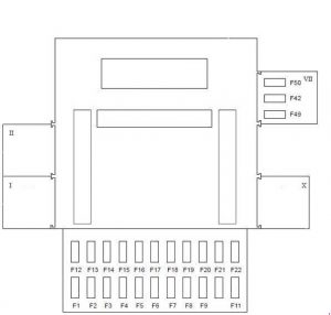 Ford Fiesta - fuse box diagram - passenger compartment (type 1) RHD