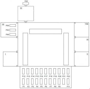 Ford Fiesta - fuse box diagram - passenger compartment (type 2) LHD