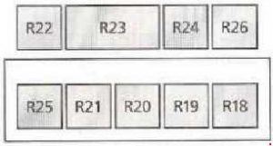 Ford Galaxy - fuse box diagram - addittional relay box