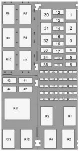 Ford Ka+ - fuse box diagram - engine compartment