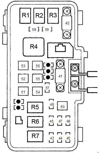 Honda Accord  1997 - 2002  - Fuse Box Diagram