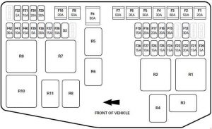 Jaguar X-Type - fuse box diagram - engine compartment